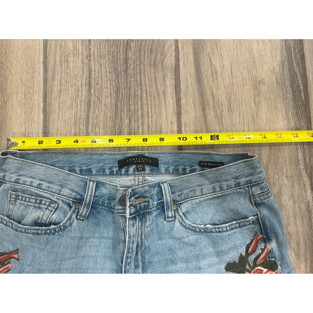 Sanctuary Denim Jeans Womens Slim Boyfriend Floral Boho Embroidered Sz 27 - Picture 6 of 6
